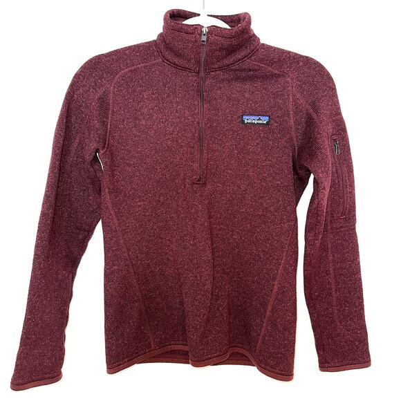 Patagonia Women's Better Sweater 1/4 Zip Pullover, Dark Currant Red, Size XS,EUC - Picture 2 of 5